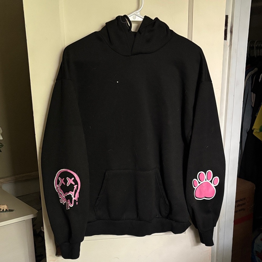 SHEIN Black Polyester Hoodie